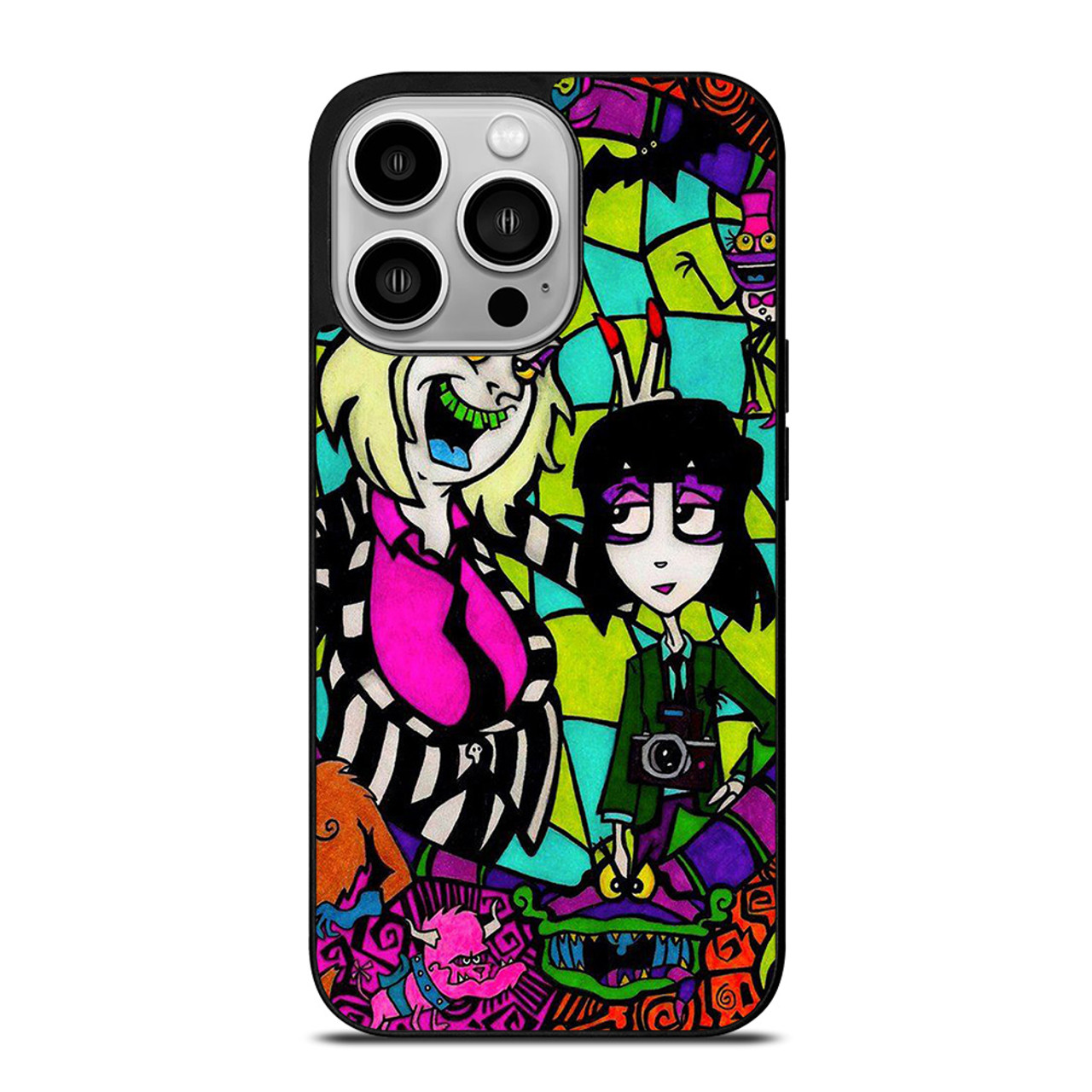 BEETLEJUICE TIM BURTON CARTOON GLASS iPhone 14 Pro Case Cover